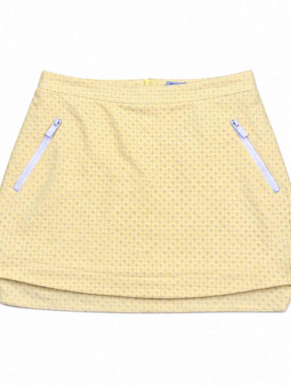 U by Adolfo Dominguez Yellow Eyelet Mini Skirt with Zip Pockets medium